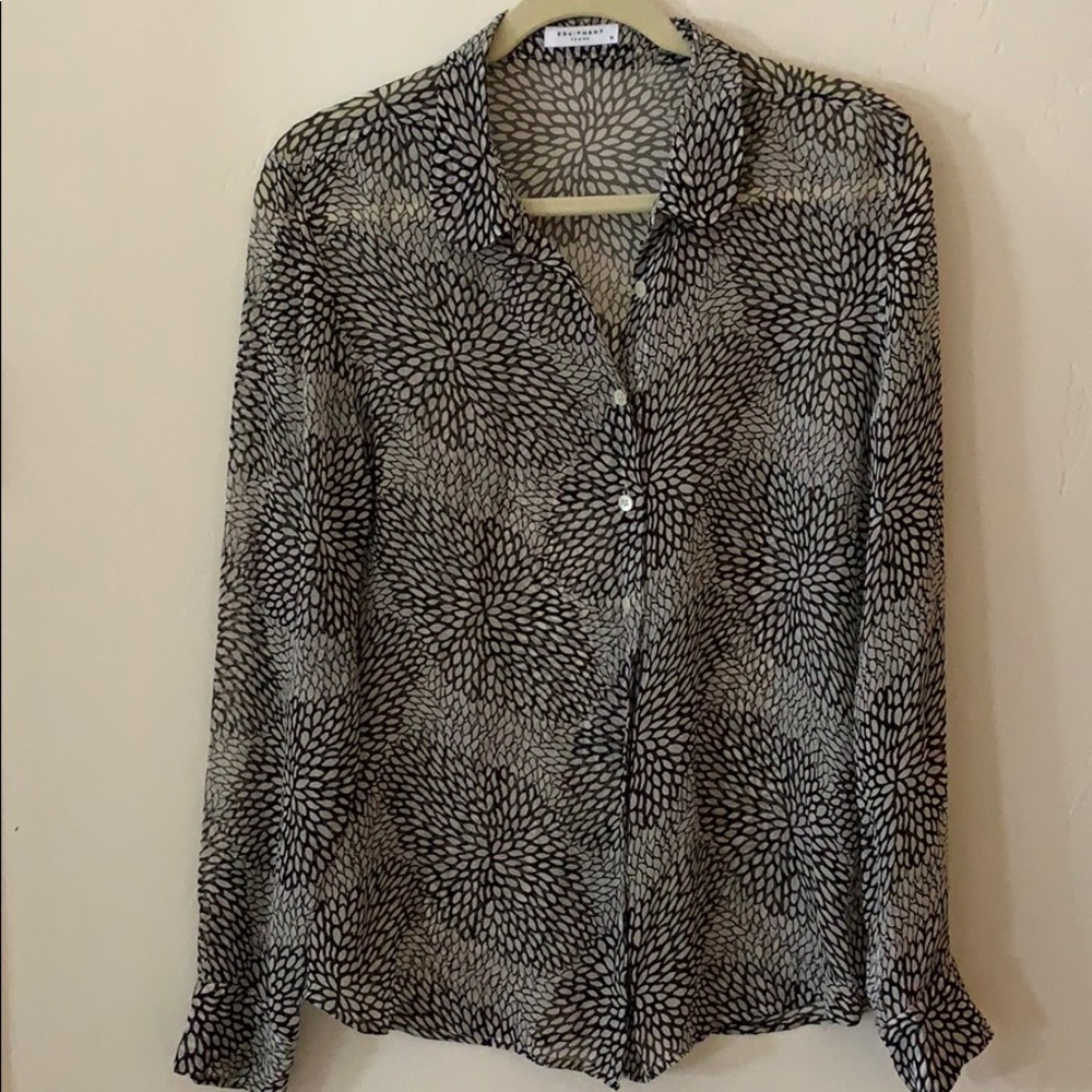Equipment sheer floral blouse